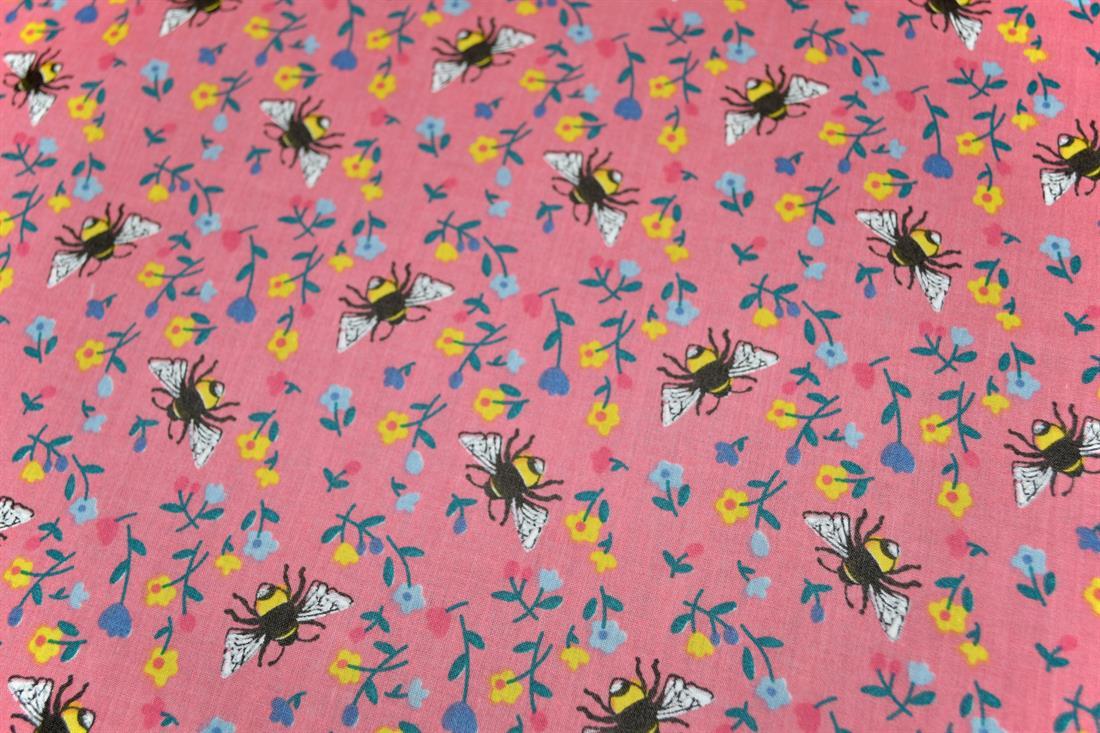 Pink Cotton Printed Poly Cottons
