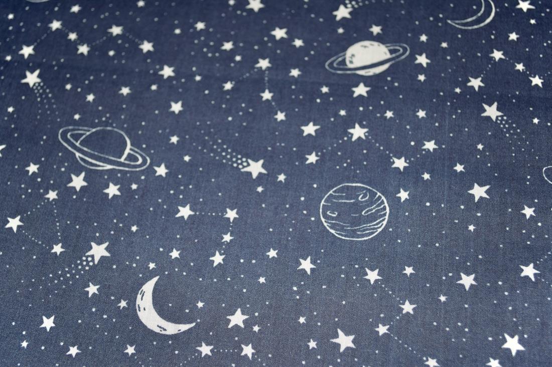 Navy Blue Cotton Printed Poly Cottons