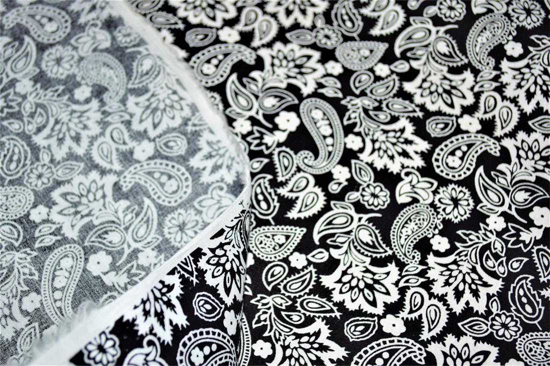 Black 100% Printed Cotton 60 Inch Wide.