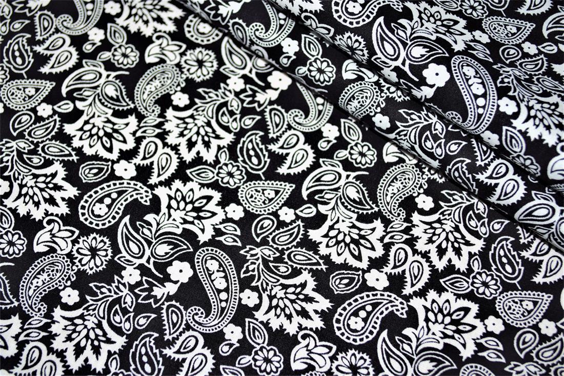 Black 100% Printed Cotton 60 Inch Wide.