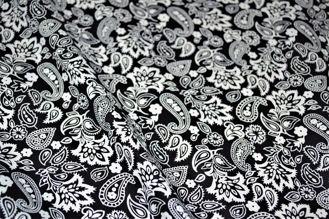 Black 100% Printed Cotton 60 Inch Wide.