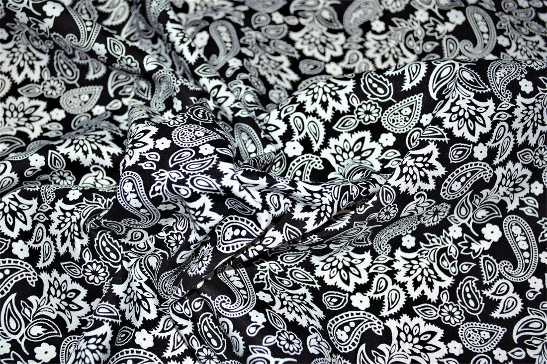 Black 100% Printed Cotton 60 Inch Wide.