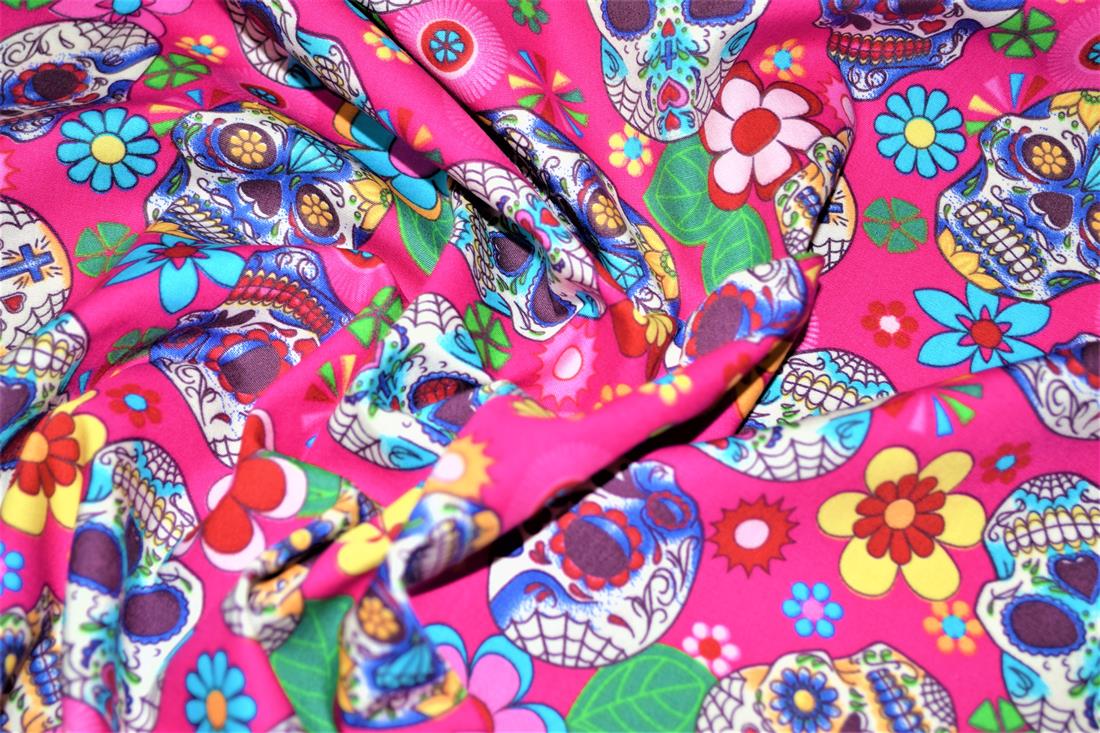Bright Pink Cotton Sugar Skull