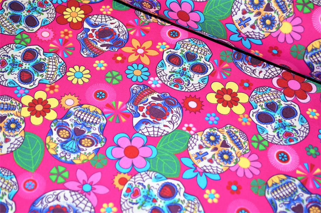 Bright Pink Cotton Sugar Skull
