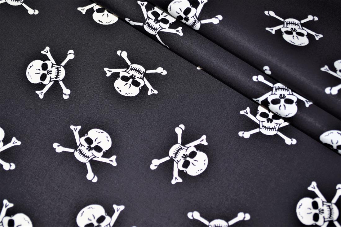Black Cotton Skulls and Cross Bones