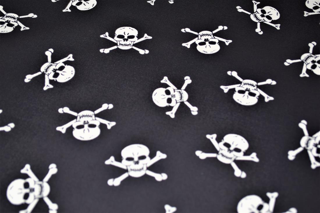 Black Cotton Skulls and Cross Bones