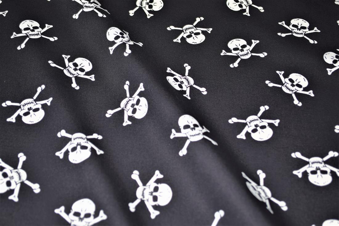Black Cotton Skulls and Cross Bones
