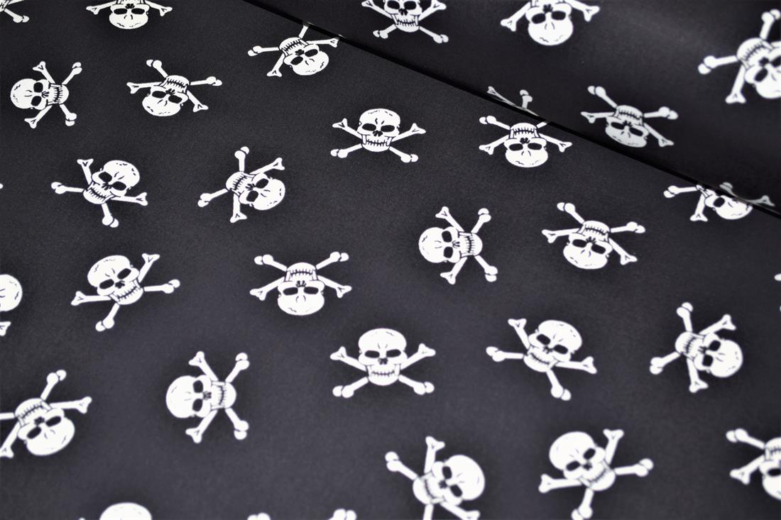 Black Cotton Skulls and Cross Bones