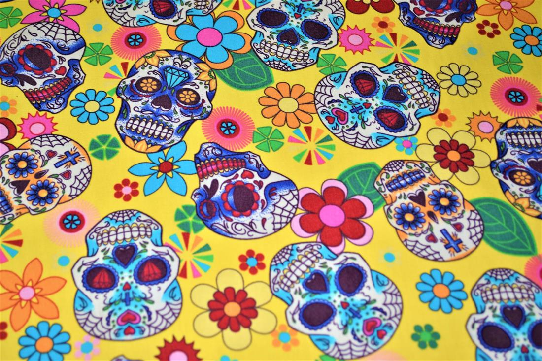 Yellow Cotton Sugar and Skulls