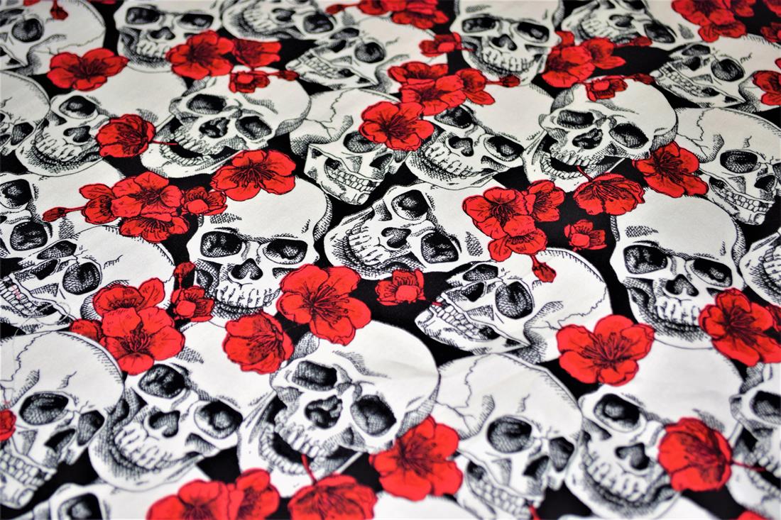 RED & White Cotton Skulls