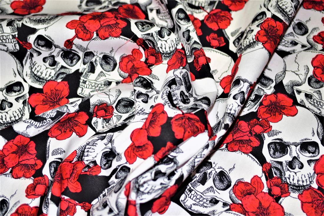 RED & White Cotton Skulls