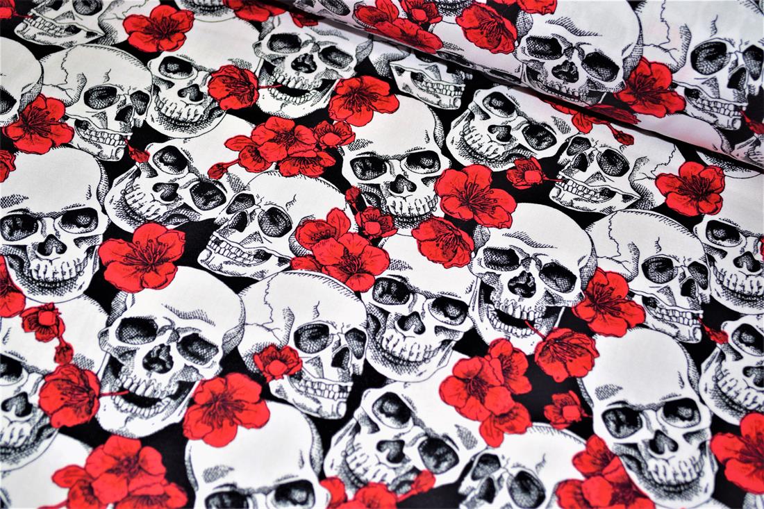RED & White Cotton Skulls