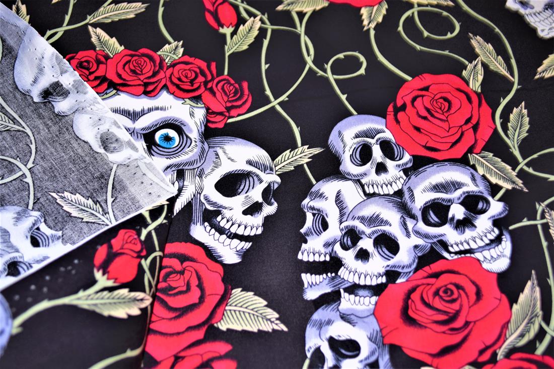 RED & Black Cotton Halloween