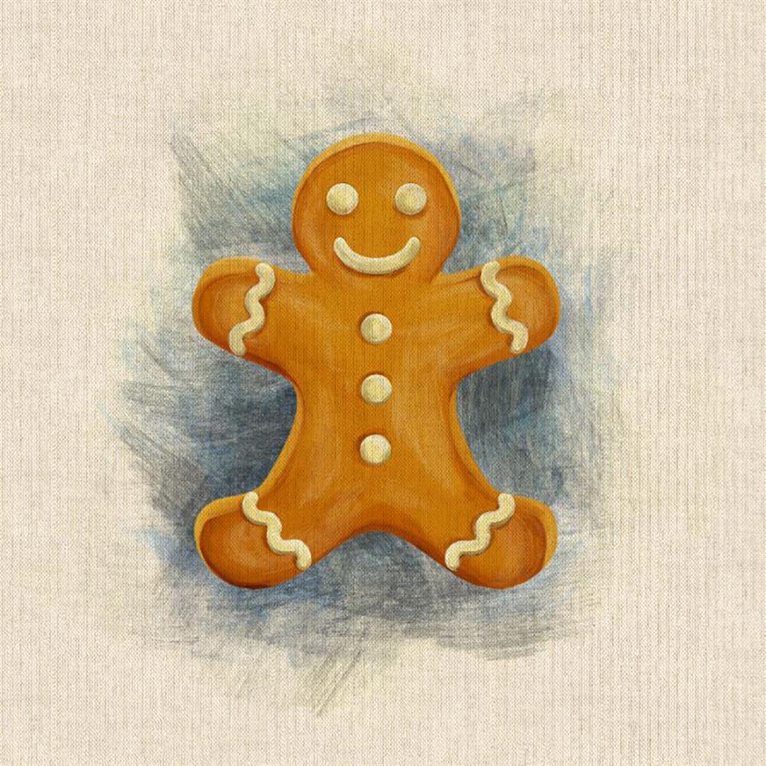Natural Printed Linen Christmas
