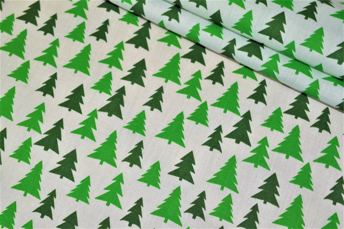 White & Green Cotton Christmas Tress