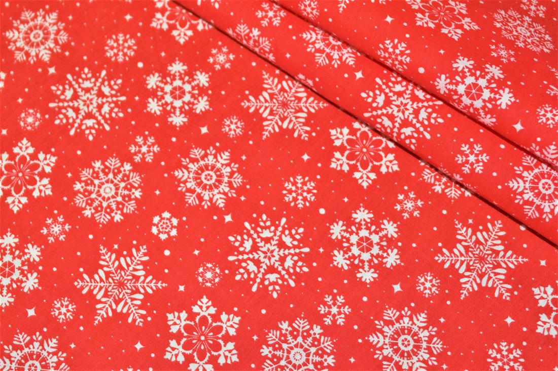 RED & White Cotton Snow Flakes
