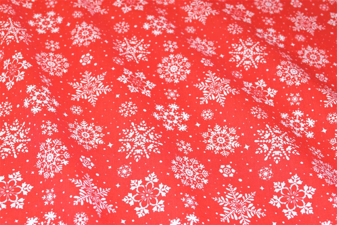 RED & White Cotton Snow Flakes