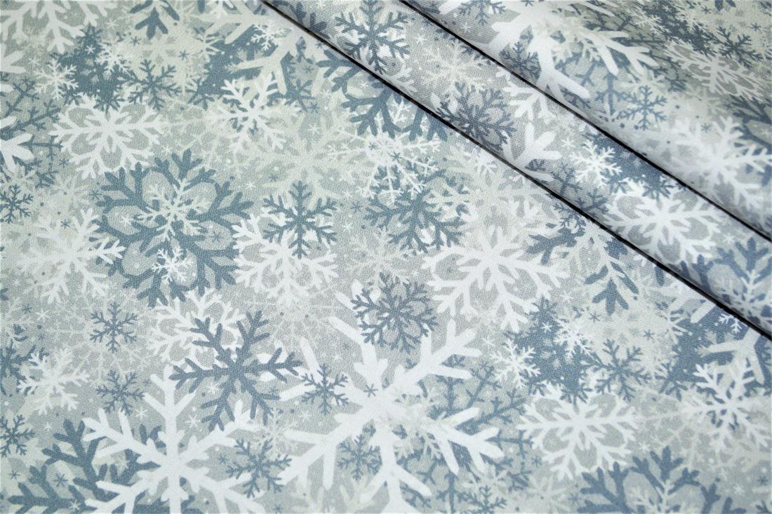 Grey Cotton Snow Flakes