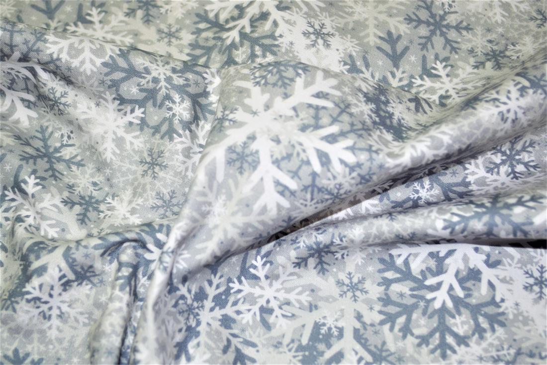 Grey Cotton Snow Flakes
