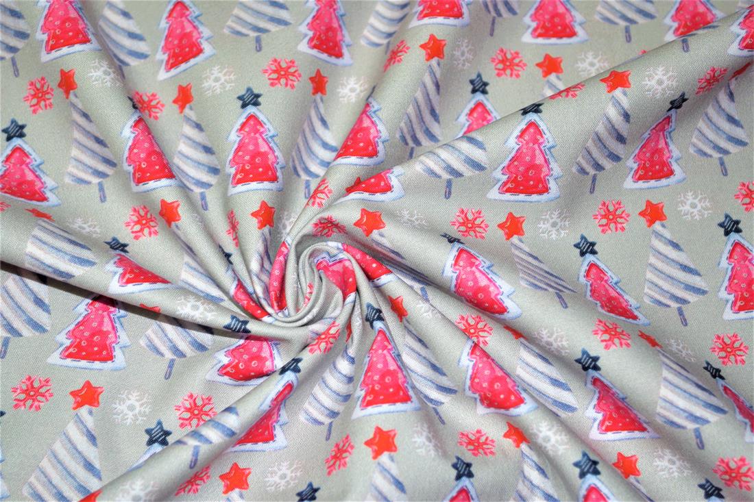 Grey Cotton Christmas Trees