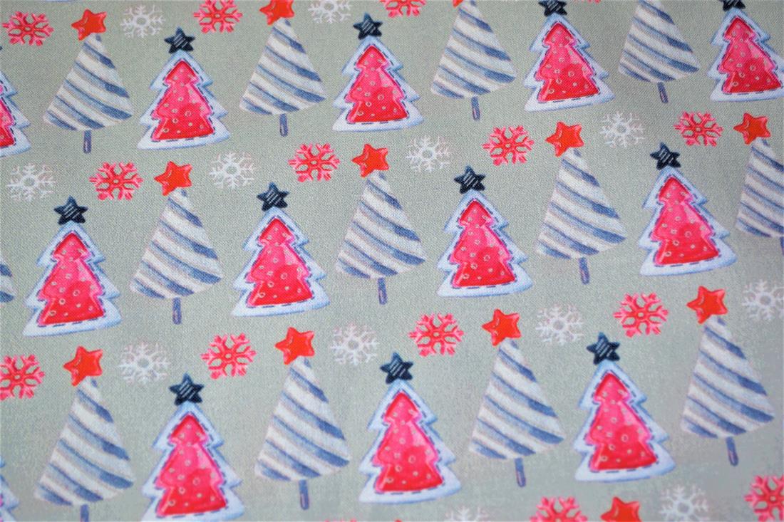 Grey Cotton Christmas Trees