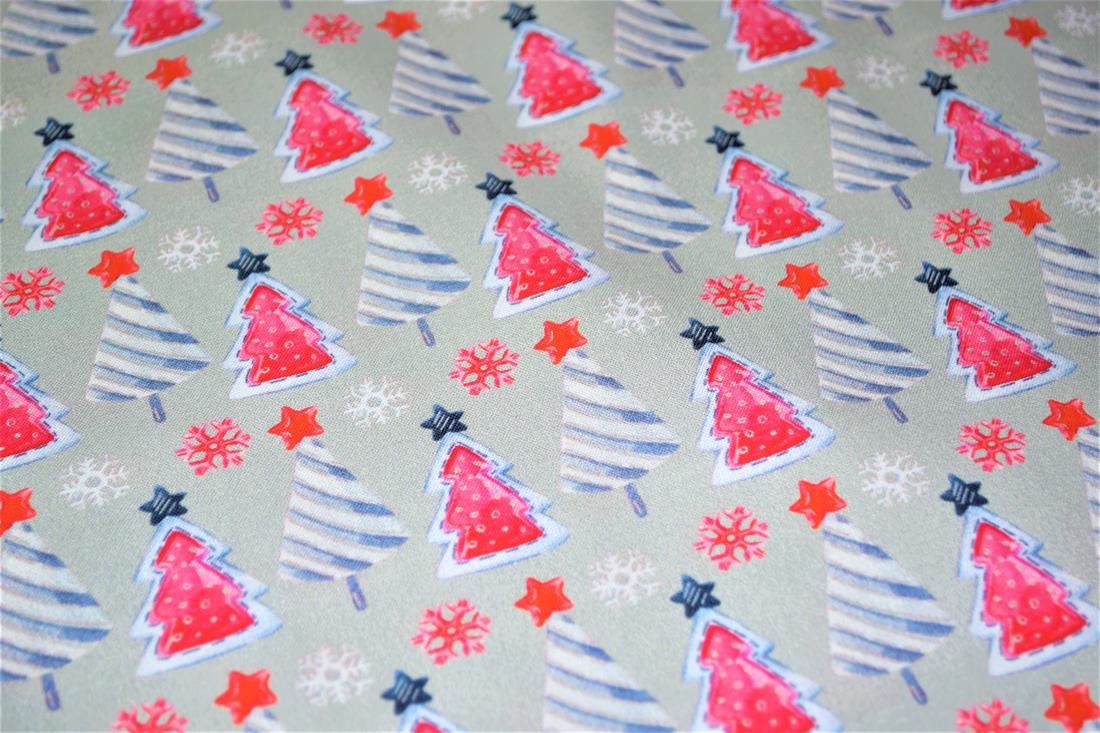 Grey Cotton Christmas Trees