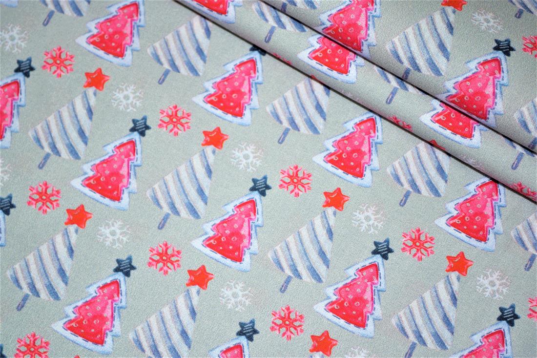 Grey Cotton Christmas Trees