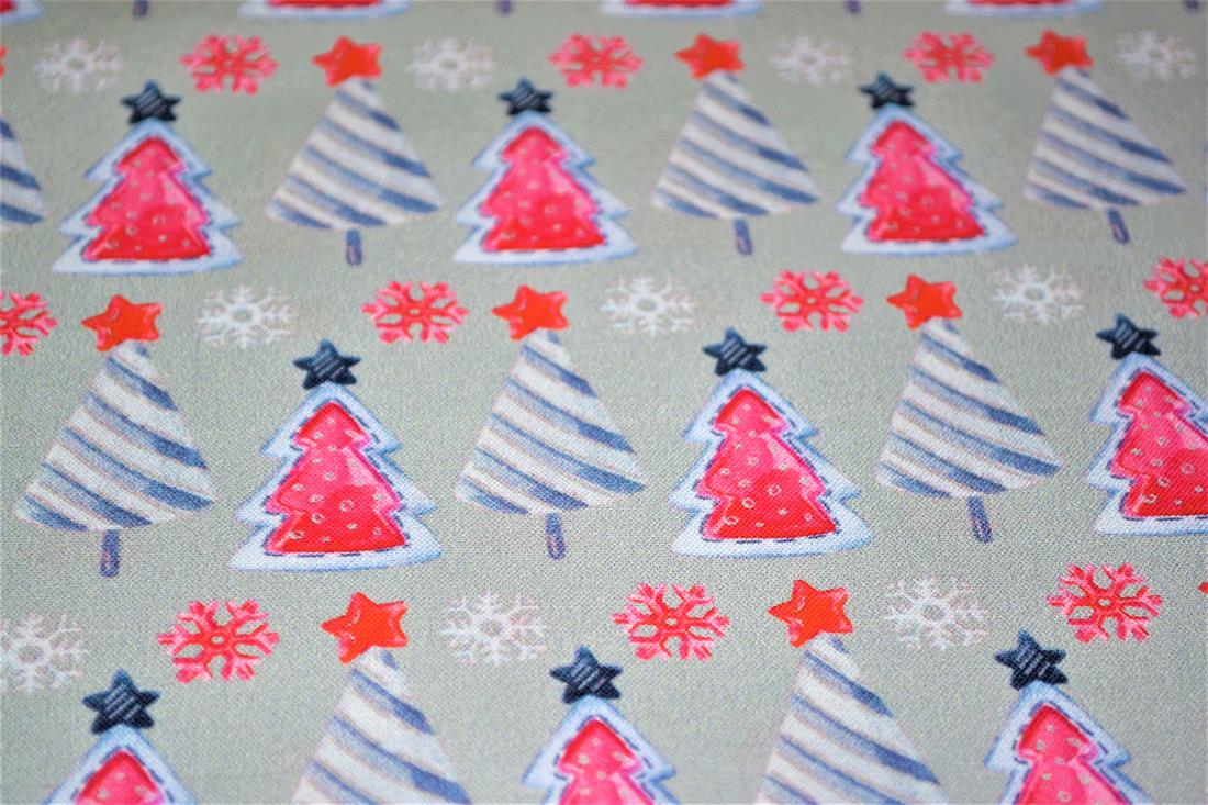 Grey Cotton Christmas Trees