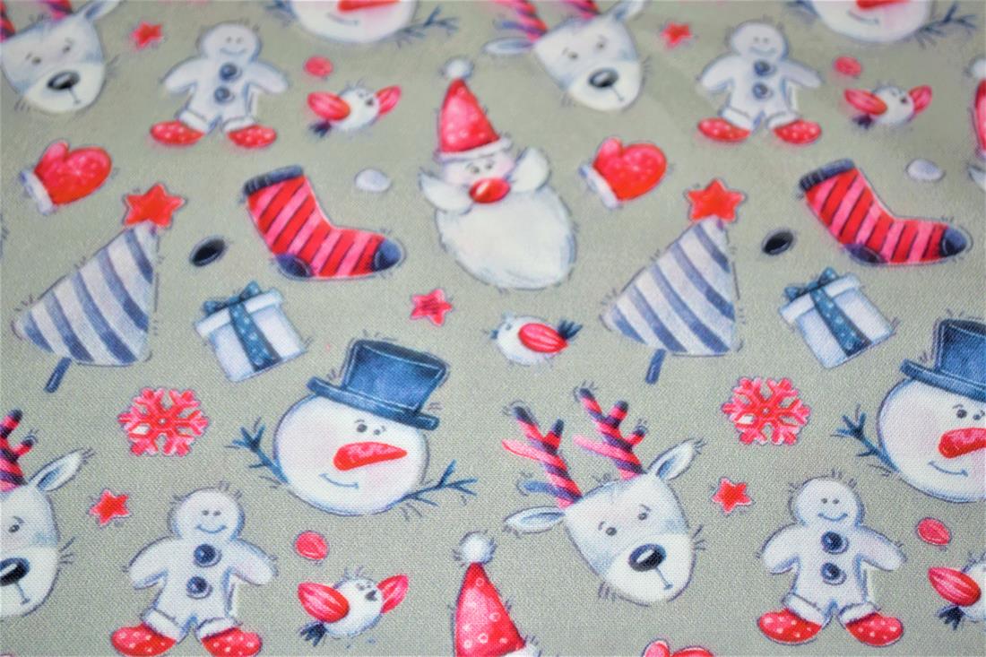 Grey Cotton Snowman