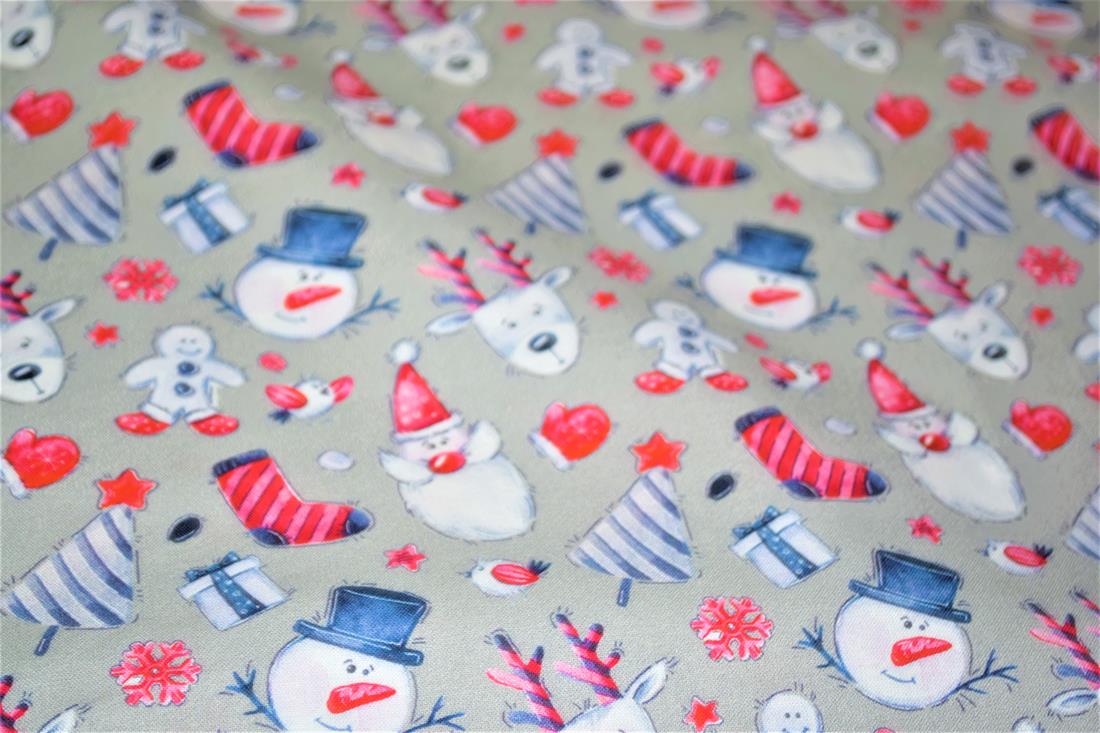 Grey Cotton Snowman