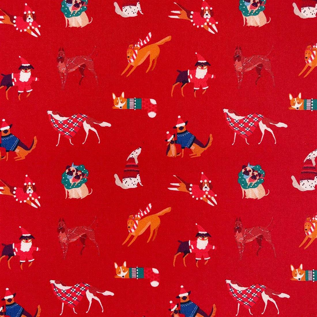Red Cotton Xmas Dogs