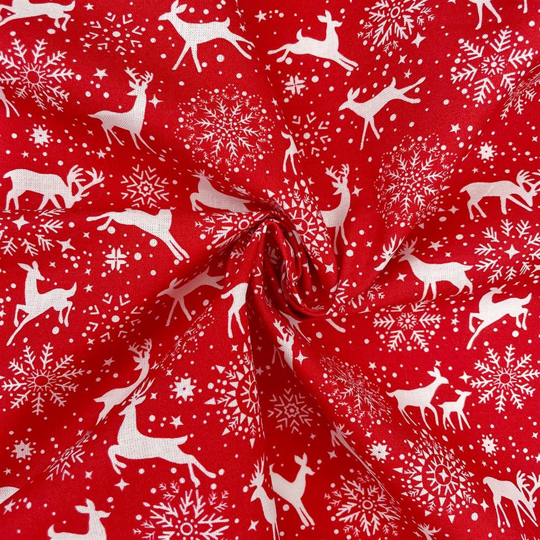 Red Cotton Winter Reindeer