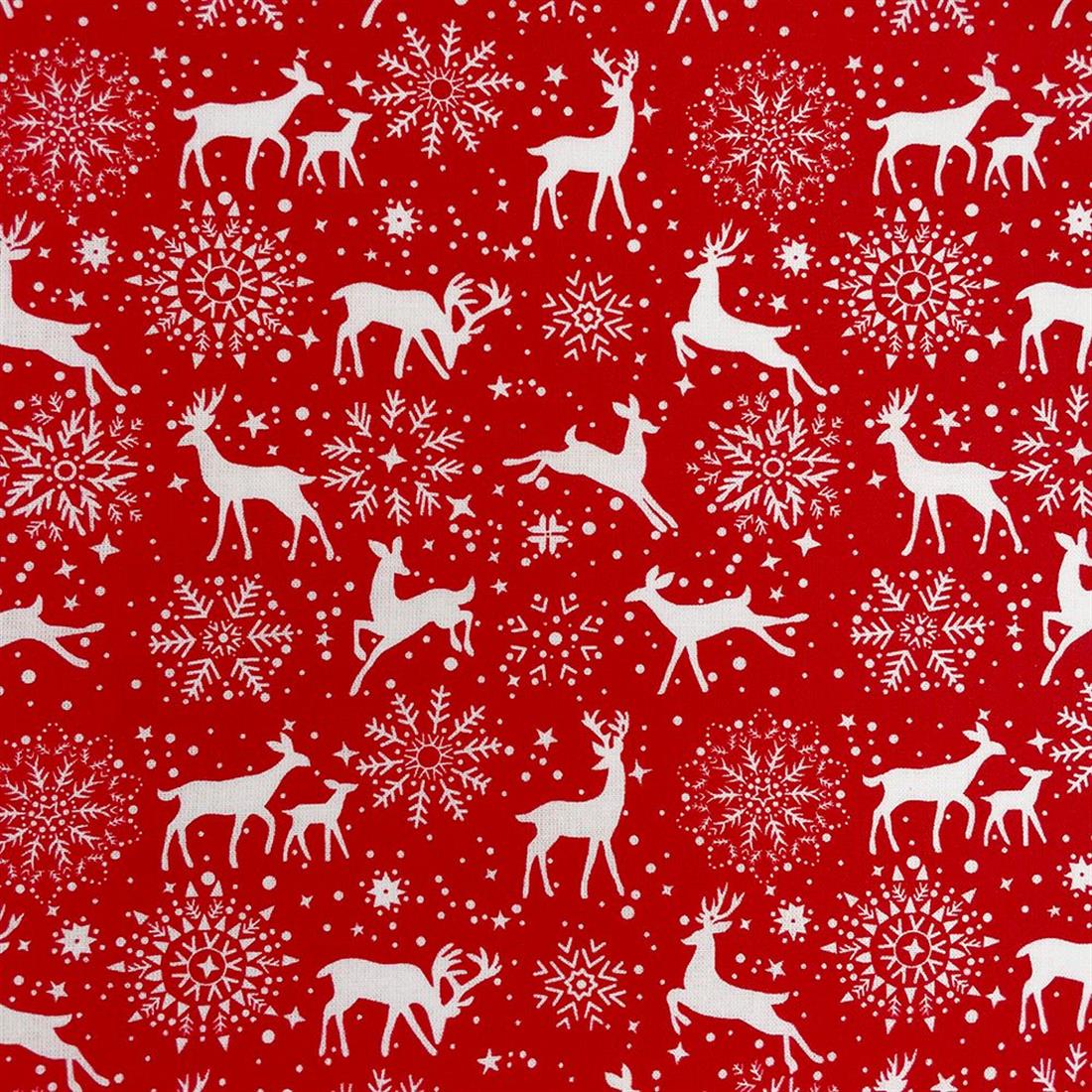 Red Cotton Winter Reindeer
