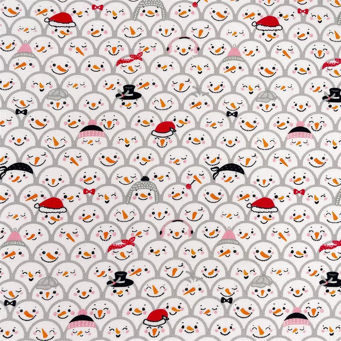 White Cotton Happy Snowman