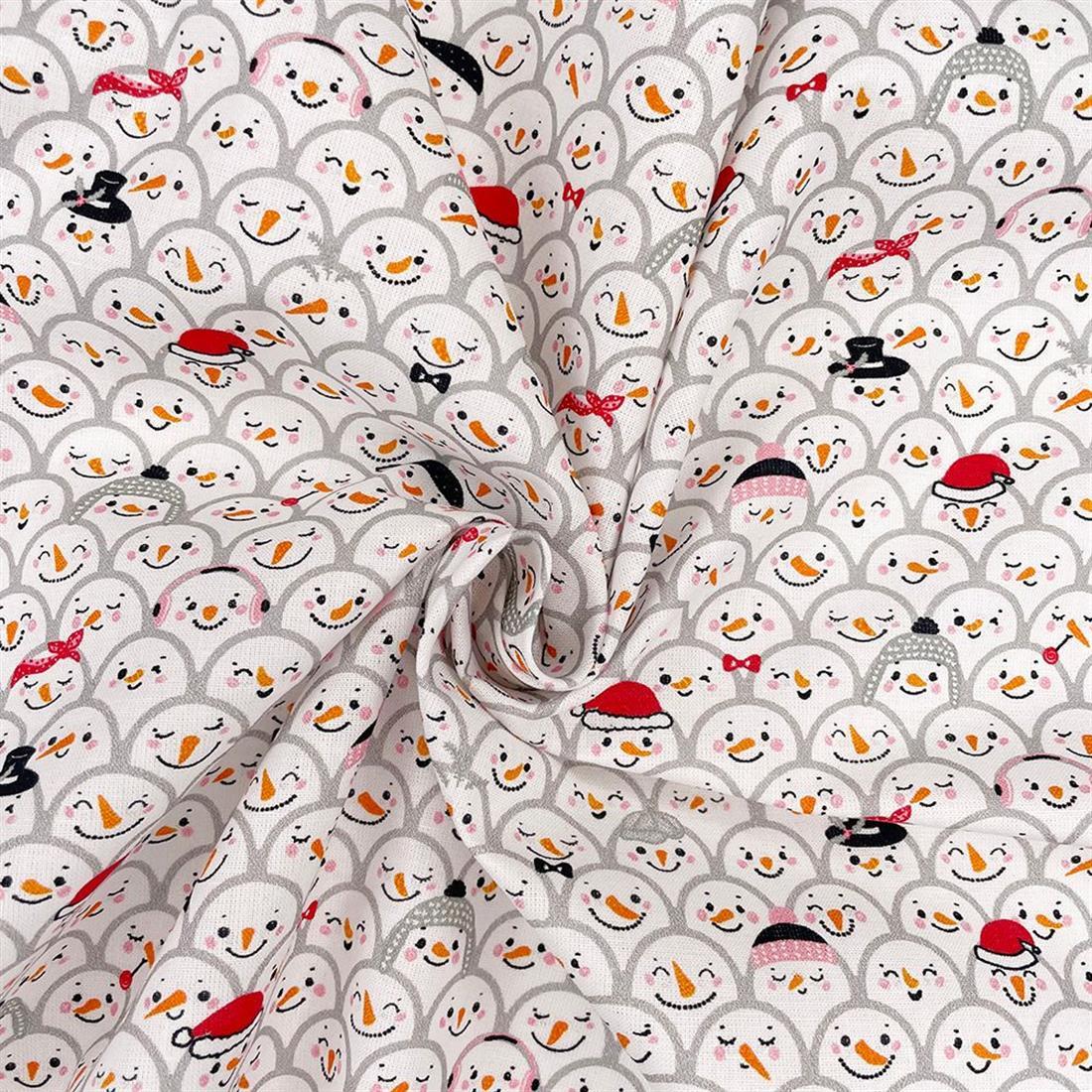 White Cotton Happy Snowman