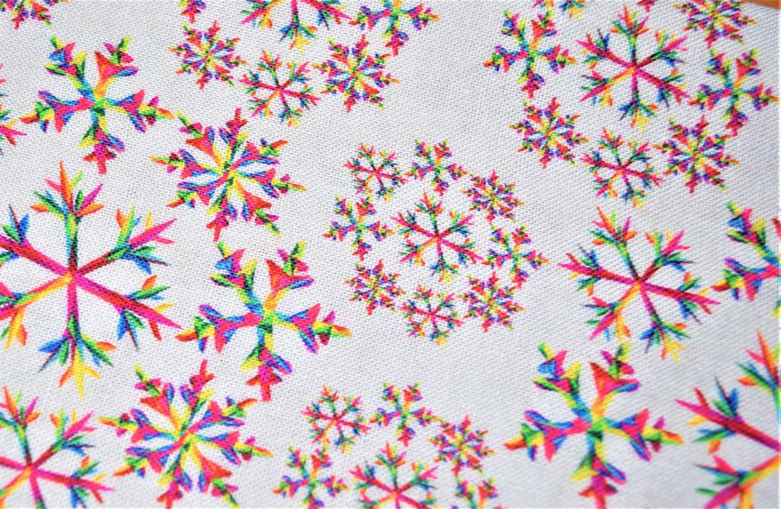 Silver Cotton Rainbow Snowflake