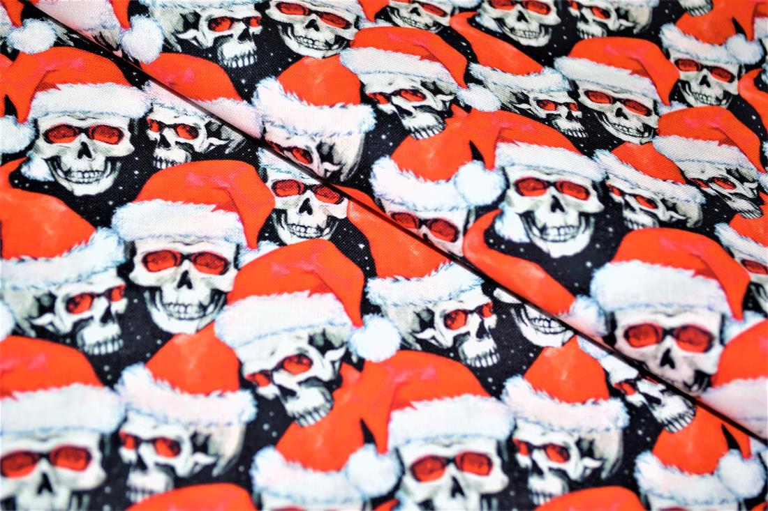 Black Cotton Santa Skulls