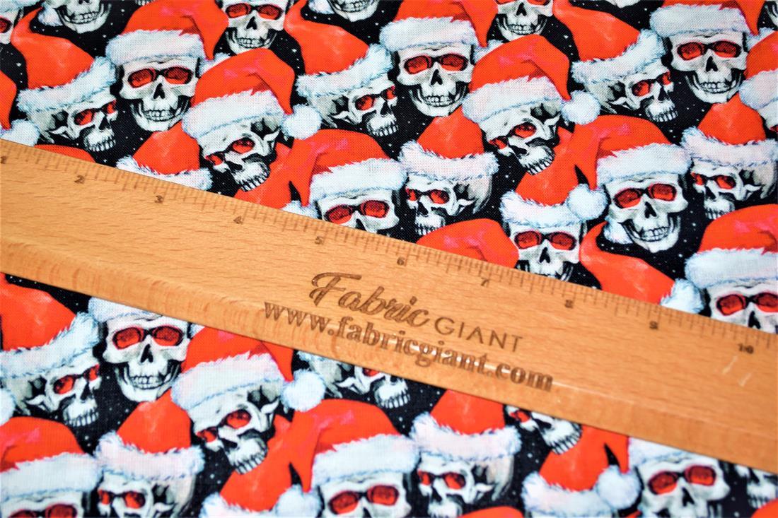 Black Cotton Santa Skulls