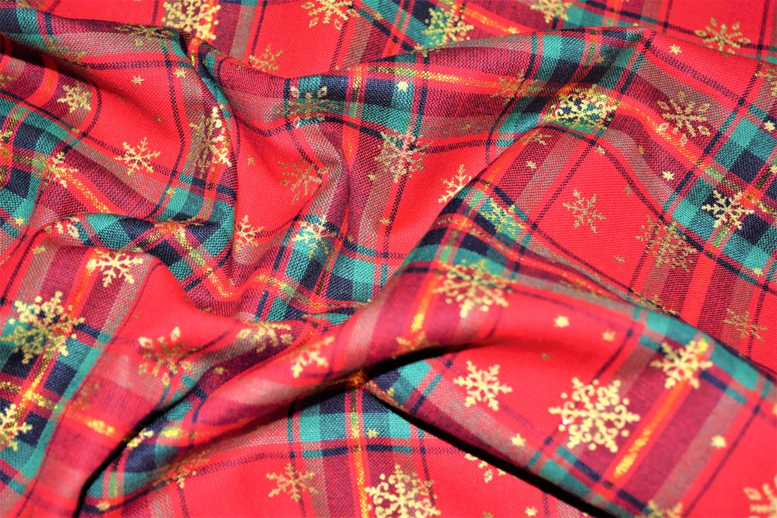 Red Cotton Tartan Fabric
