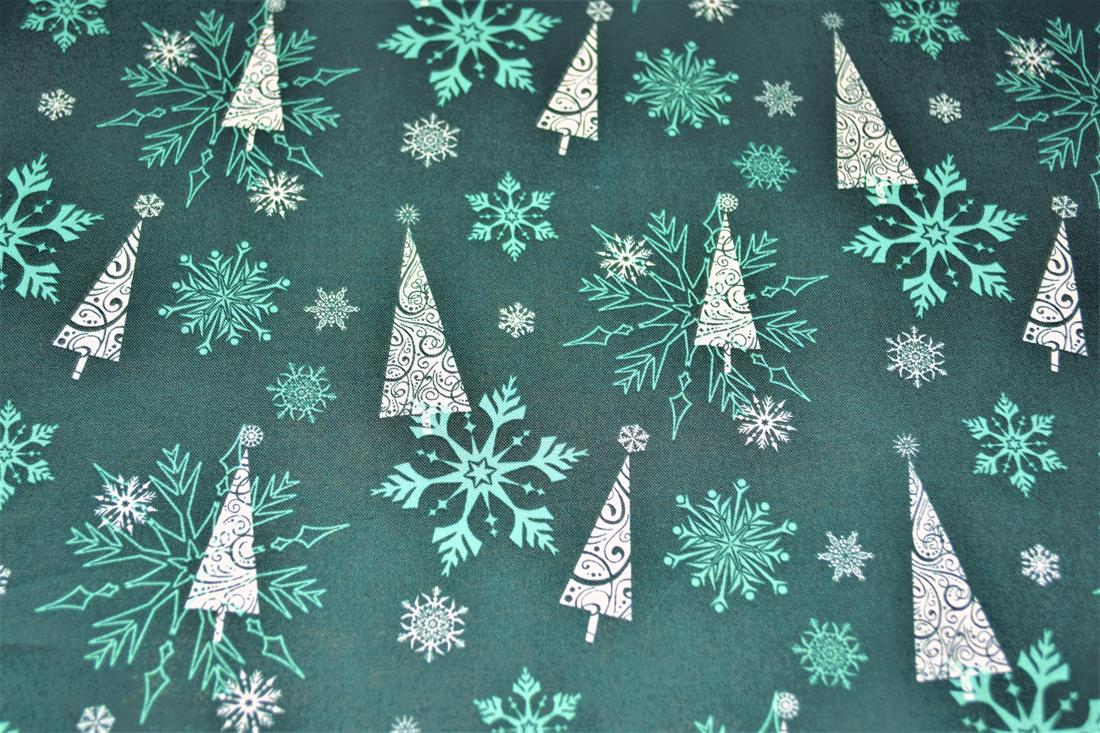 Green Cotton Christmas Snowflakes