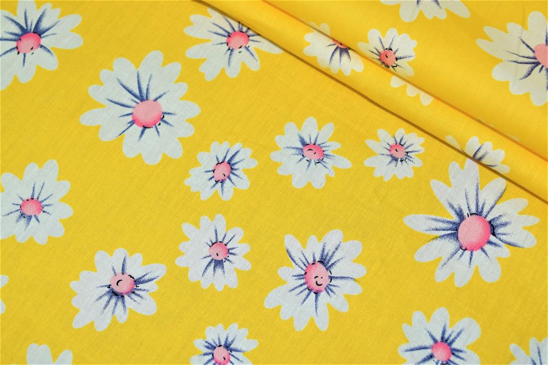 Yellow Printed Cotton Fabrics