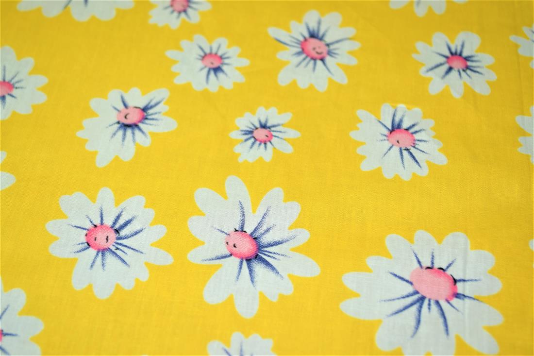 Yellow Printed Cotton Fabrics