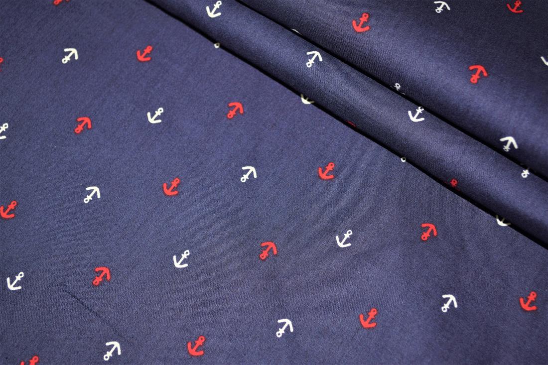 Navy Blue Cotton Little Anchor Designs
