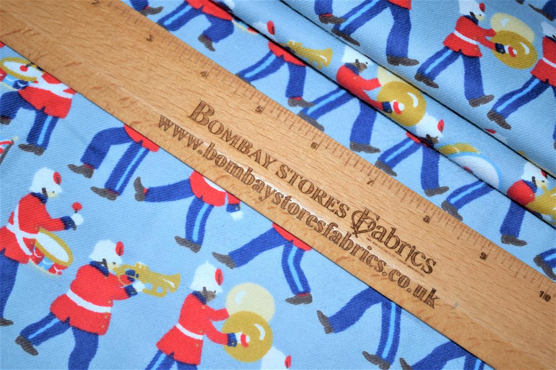 Blue Printed Brushed Cotton