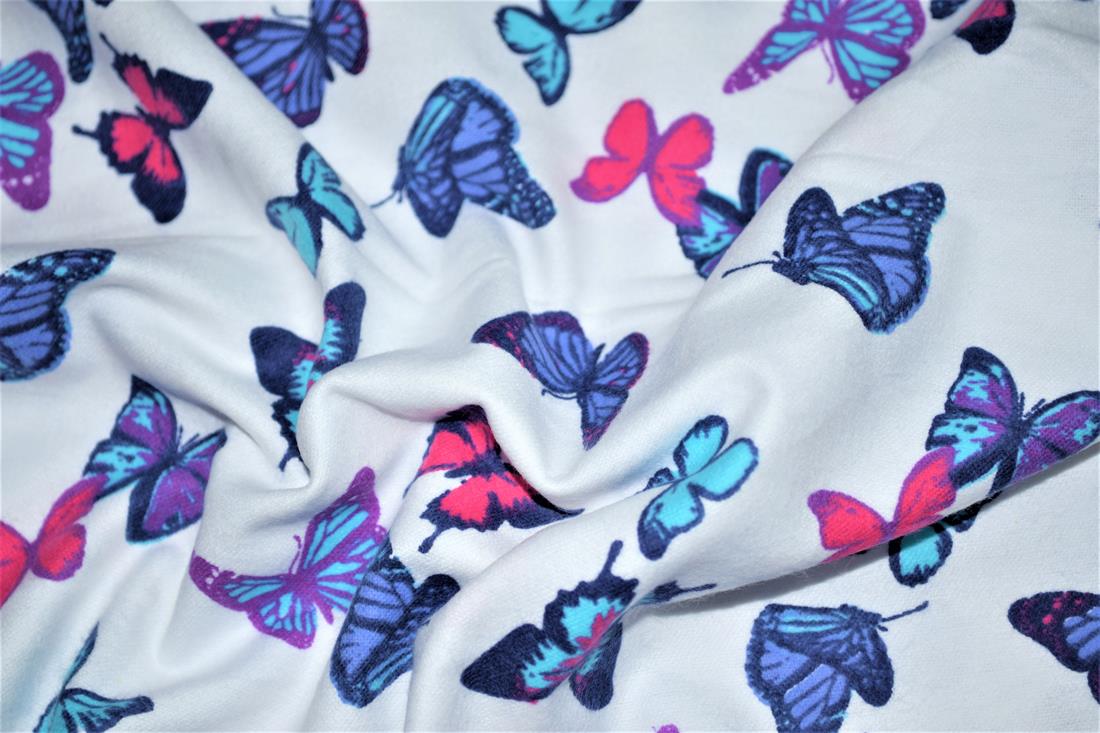 White Brushed Cotton Flannel Winceyette Fabric Dressmaking Craft