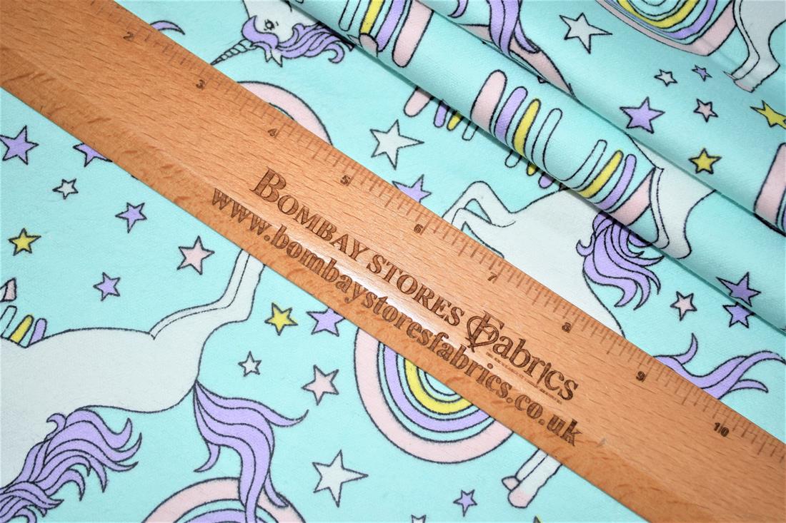 Turquoise Brushed Cotton Flannel Winceyette Fabric Dressmaking Craft