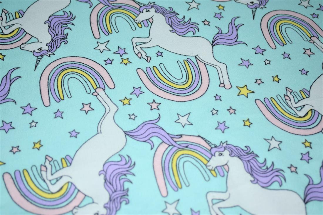 Turquoise Brushed Cotton Flannel Winceyette Fabric Dressmaking Craft