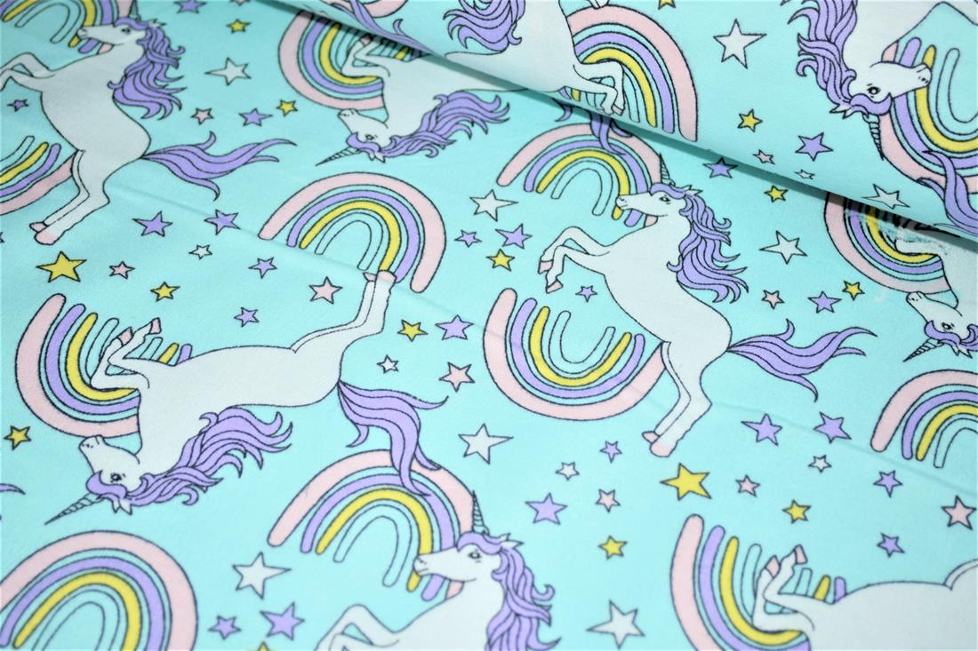 Turquoise Brushed Cotton Flannel Winceyette Fabric Dressmaking Craft