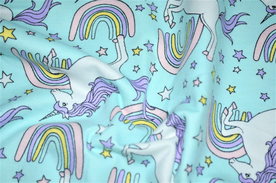 Turquoise Brushed Cotton Flannel Winceyette Fabric Dressmaking Craft