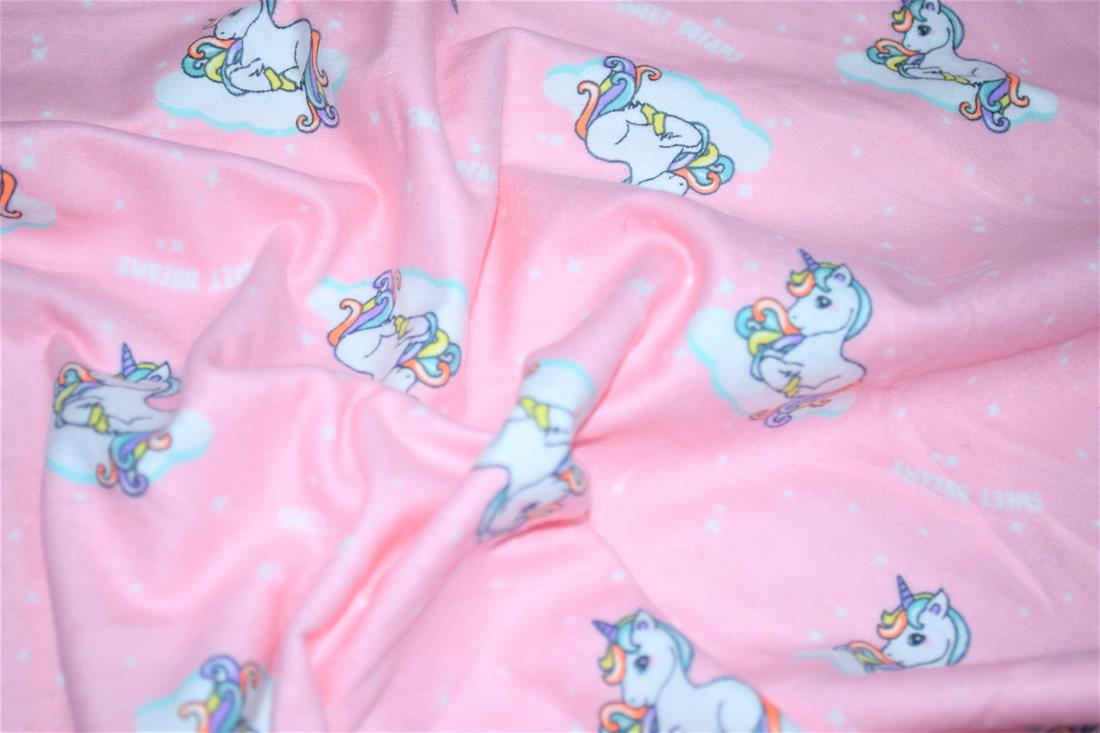 Pink Brushed Cotton Flannel Winceyette Fabric Dressmaking Craft